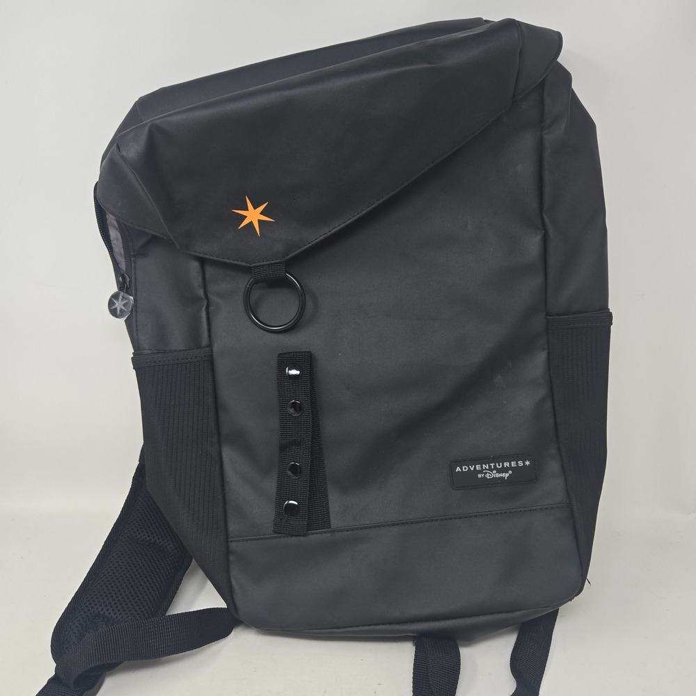Adventures by Disney Recycled Plastic Black Travel Backpack Star Logo Bag